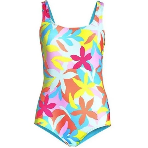 LAND'S END Graphic Floral One Piece  🏄  NEW!!! - Picture 8 of 13